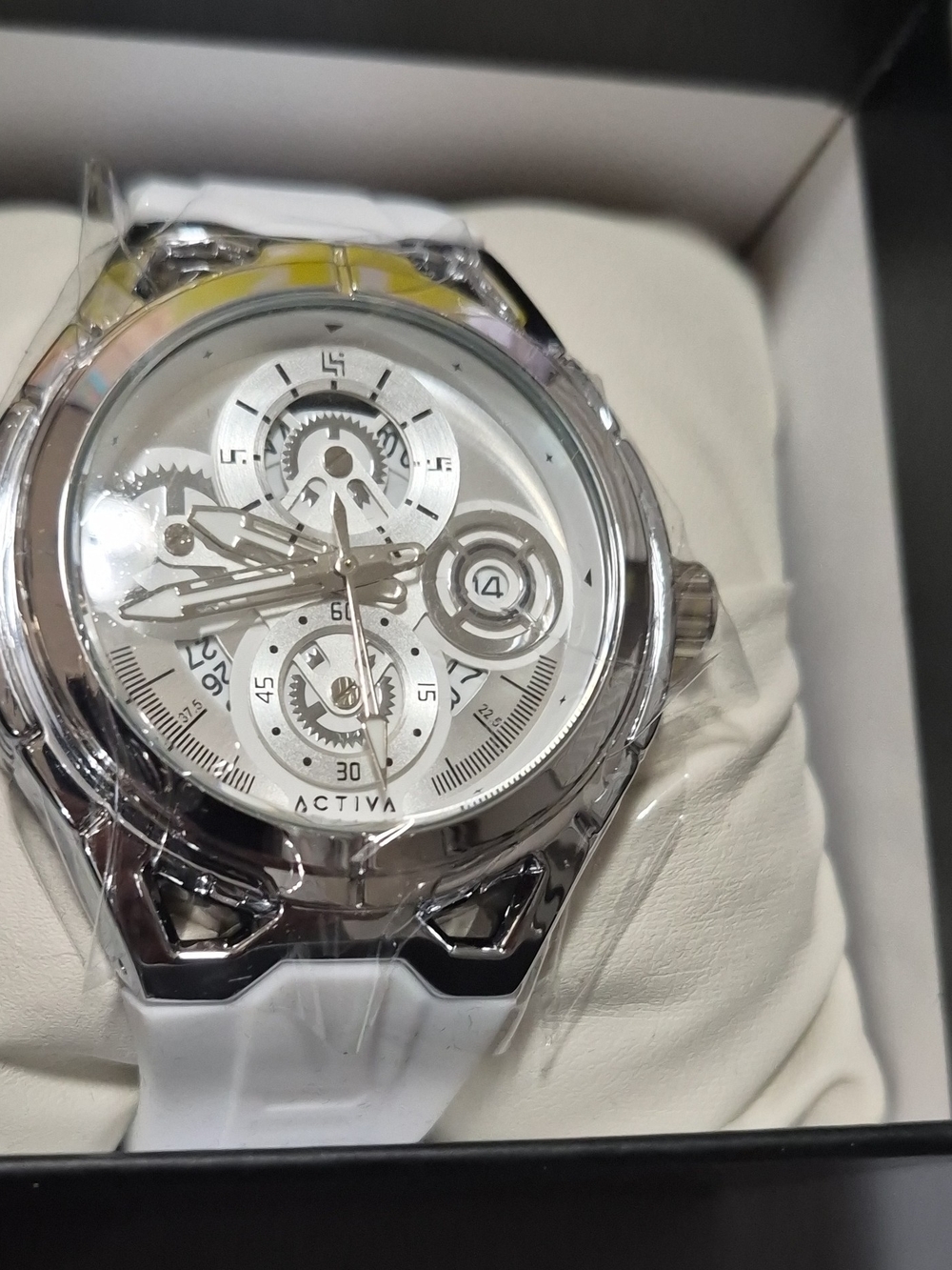 Ativa White and Silver Skeleton Sport Watch